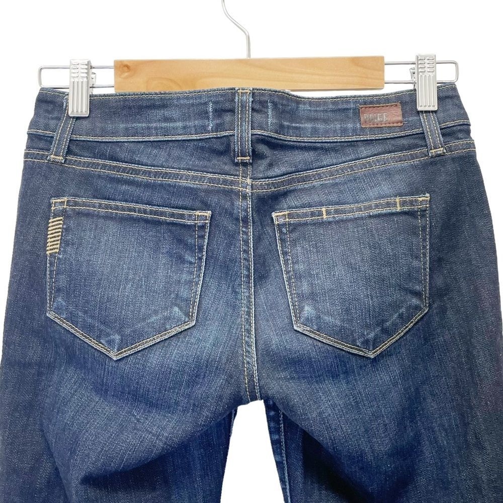 Paige Denim Bermuda Shorts in Warner Long Jean Shorts Dark Wash Size 24 | 00 - Picture 4 of 12